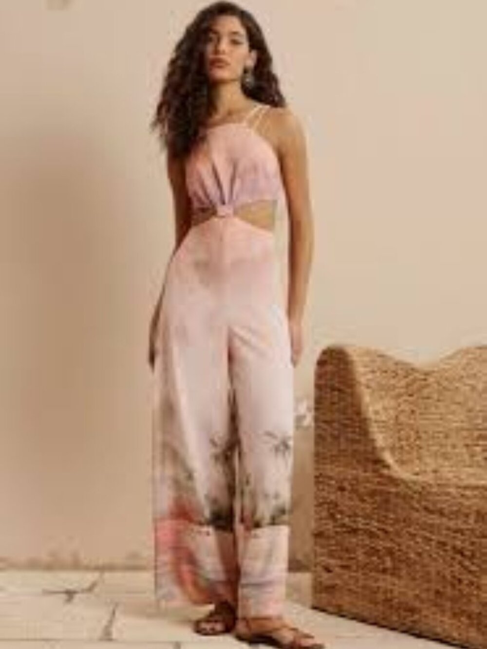 NWT CaCay Cut-Out Jumpsuit with Combu Island Print - size M